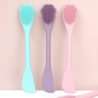 Soft Silicone Facial Cleansing Brush 2 in 1 Silicone Face Mask Brush & Face Scrubber For Exfoliating Massaging Remove Blackhead 🚚 Livraison rapide en 8 à 12 jours ouvrés depuis la France FelizShop