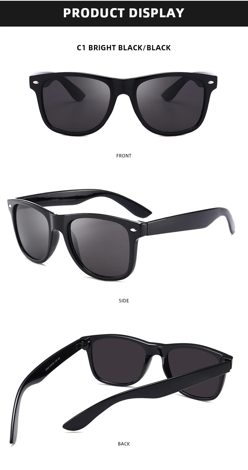 Lunettes de Soleil Rétro Polarisées – Style Carré Unisexe – Anti-Éblouissement & UV400🚚 Livraison rapide en 8 à 12 jours ouvrés depuis la France FelizShop