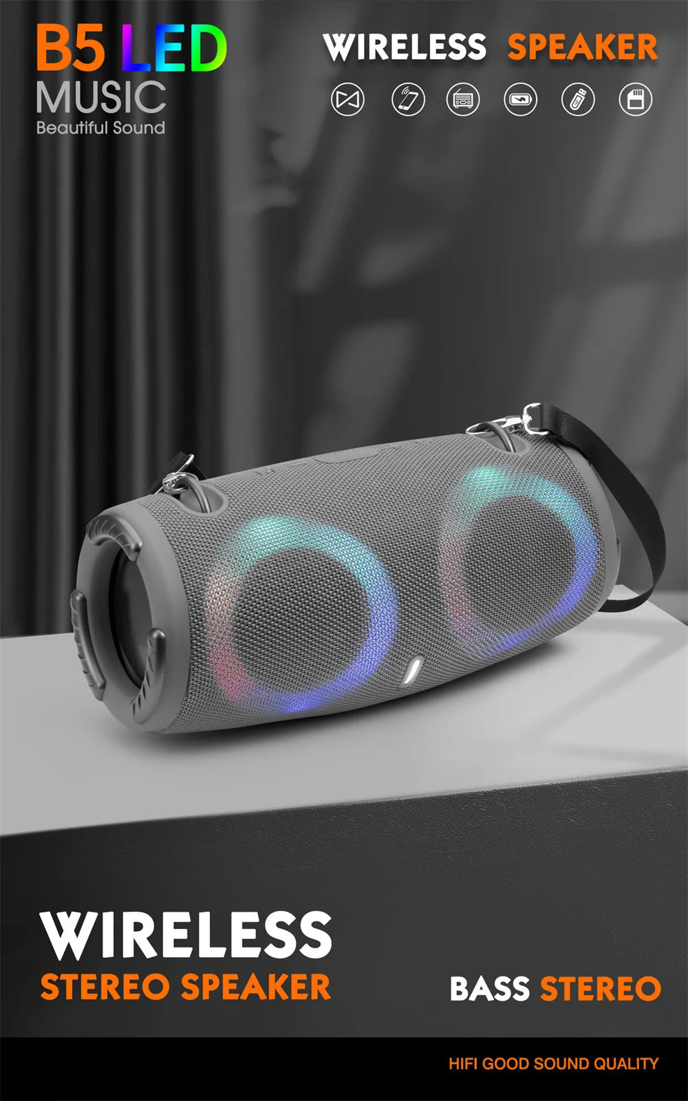 Enceinte Bluetooth Portable Étanche 100W – Son Puissant avec Lumières RGB Colorées, Subwoofer Sans Fil, Stéréo 360° Surround, TWS & Radio FM  🚚 Livraison rapide en 8 à 12 jours ouvrés depuis la France ou nos entr FelizShop