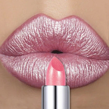 Rouge à Lèvres Pailleté Métallique – 12 Couleurs Intenses | Fini Brillant Nacré, Longue Tenue & Facile à Appliquer🚚 Livraison rapide FelizShop