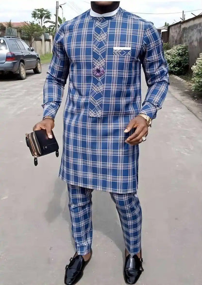 Ensemble Africain Homme 2 Pièces – Veste & Pantalon Carreaux Bleus | Style Ethnique Chic

🚚Livraison rapide gratuite et sécurisée FelizShop