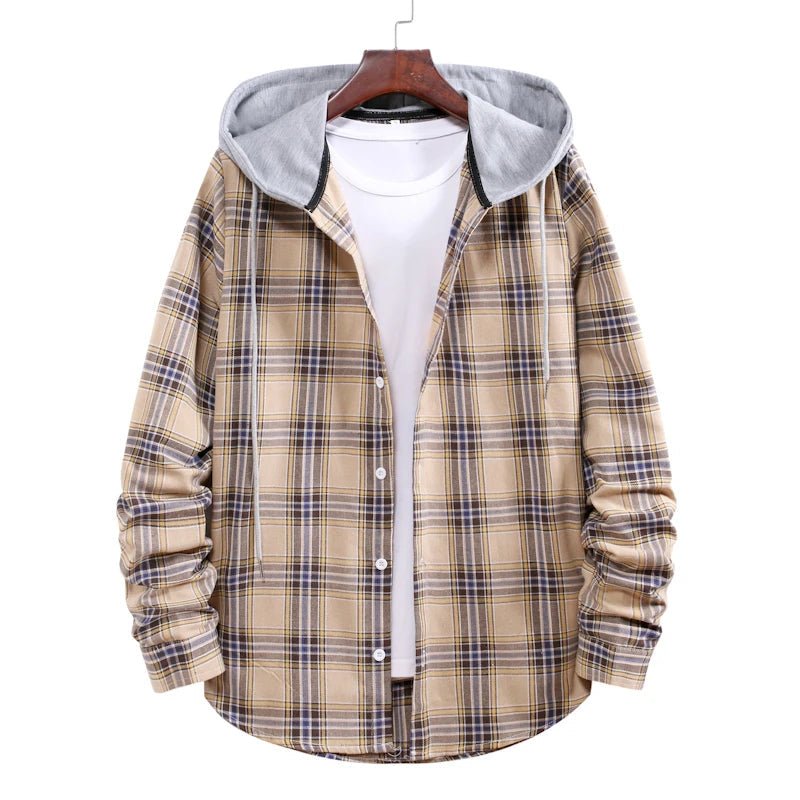 Chemise à Carreaux à Capuche pour Homme – Style Décontracté & Urbain – Manches Longues🚚 Livraison rapide en 8 à 12 jours ouvrés depuis la France FelizShop