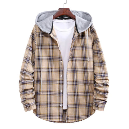 Chemise à Carreaux à Capuche pour Homme – Style Décontracté & Urbain – Manches Longues🚚 Livraison rapide en 8 à 12 jours ouvrés depuis la France FelizShop