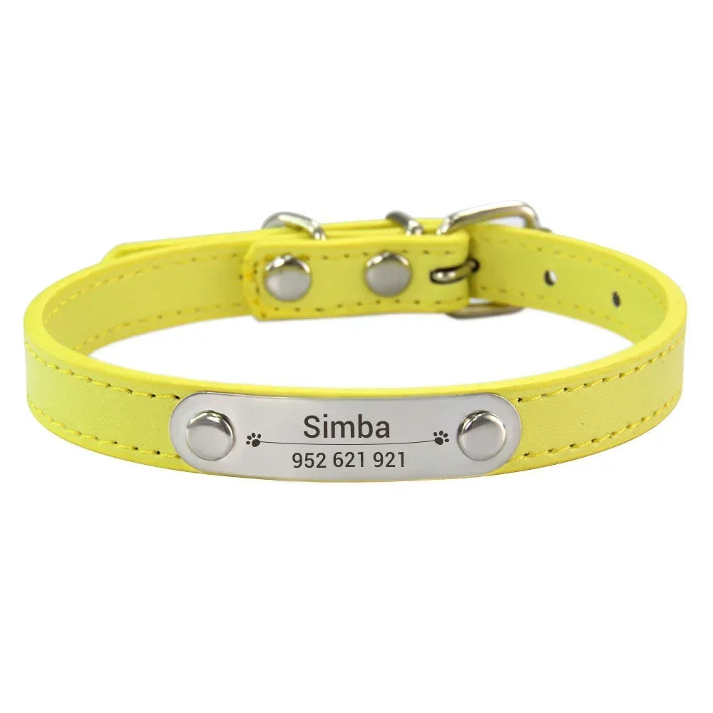 Collier Personnalisé pour Chien & Chat – Gravure Nom + Anti-Perte – Simili Cuir Rose (Taille S à L) 🚚 Livraison rapide en 8 à 12 jours ouvrés depuis la France FelizShop