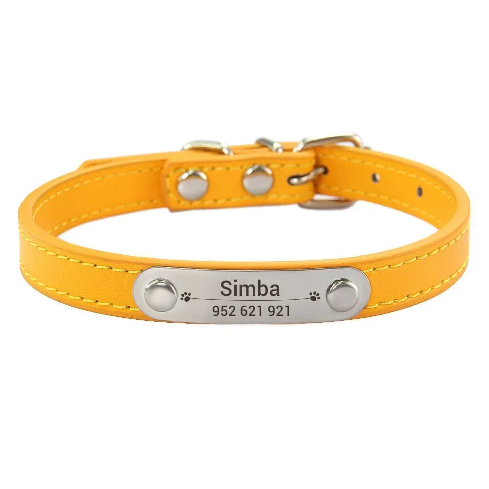 Collier Personnalisé pour Chien & Chat – Gravure Nom + Anti-Perte – Simili Cuir Rose (Taille S à L) 🚚 Livraison rapide en 8 à 12 jours ouvrés depuis la France FelizShop