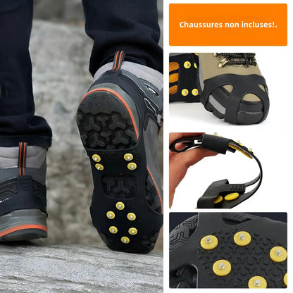 Crampons Antidérapants 10 Pointes – Griffe de Neige Universelle pour Chaussures, Randonnée, Alpinisme et Marche en Extérieur, Unisexe FelizShop