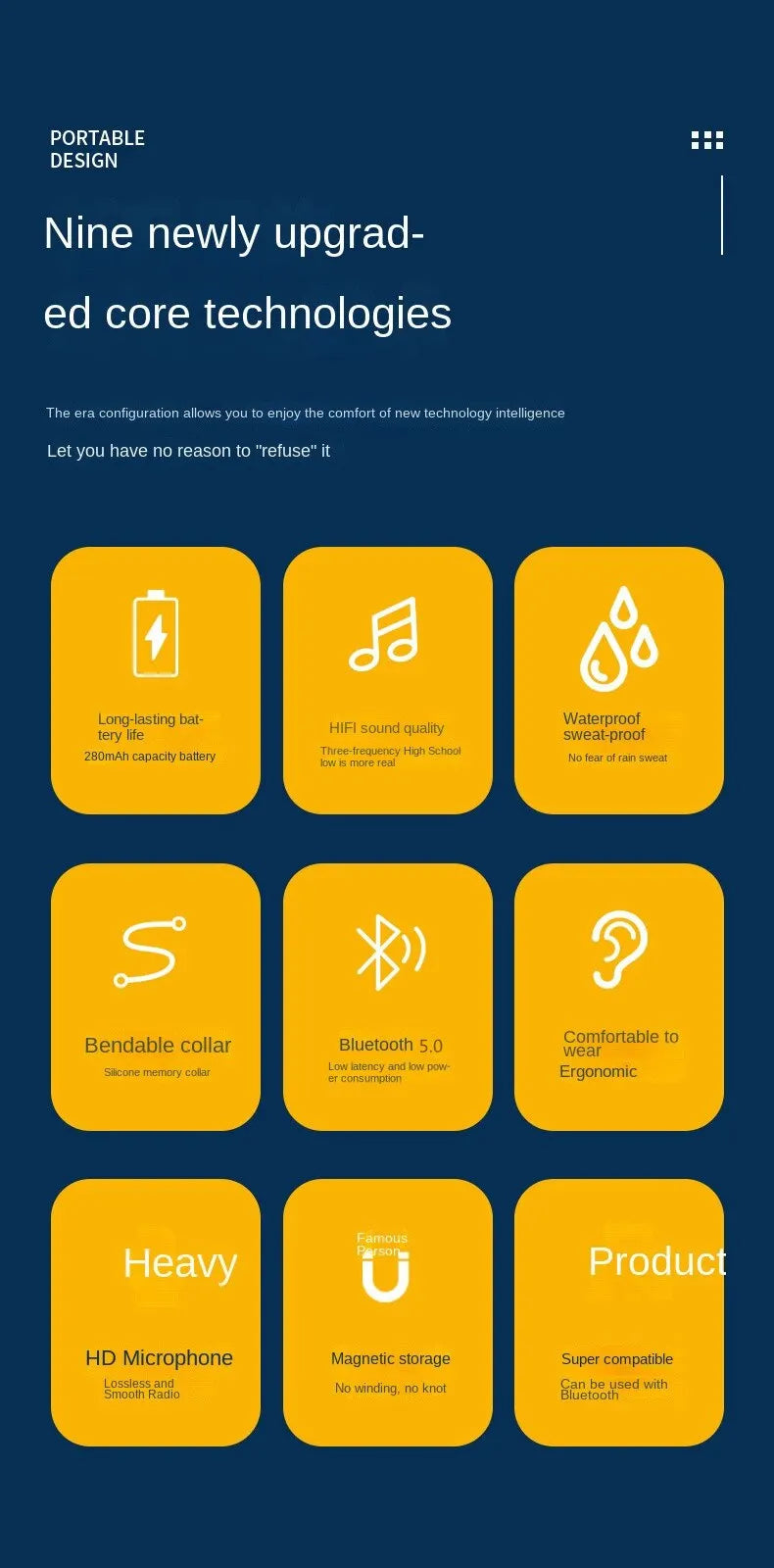 Wireless Headphones Bluetooth 5.0 Neckband Earphones Silicone Hifi 9D Stereo Sports Headset Halter Waterproof Magnetic Earbuds 🚚 Livraison rapide en 8 à 12 jours ouvrés FelizShop