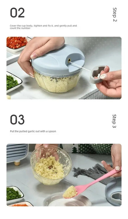 Hachoir Manuel Multifonction – Ail, Gingembre, Viande & Légumes | Compact & Facile à Utiliser🚚 Livraison rapide en 8 à 12 jours ouvrés depuis la France FelizShop