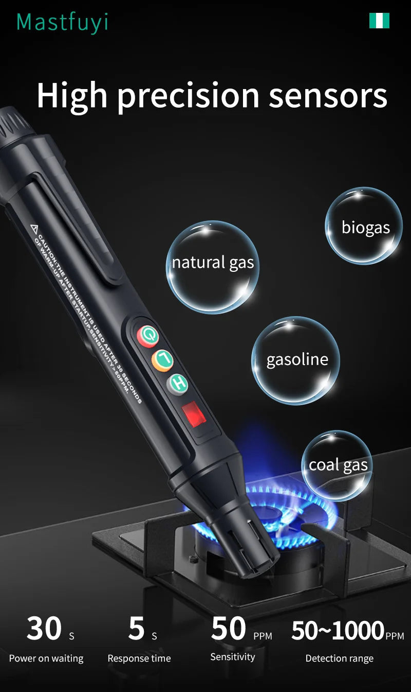 Détecteur de Fuite de Gaz Portable MASTFUYI – Alarme Sonore & Lumineuse FelizShop