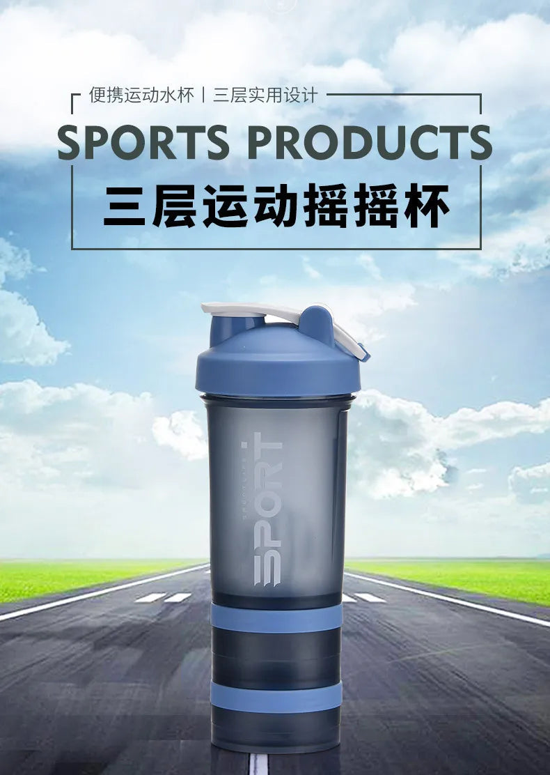 Gourde de sport 500 ml à 3 compartiments — Shaker à protéines, bouteille portable pour extérieur et voyage, anti-fuite, plastique sans BPA
🚚 Livraison rapide en 8 à 12 jours ouvrés depuis la France FelizShop