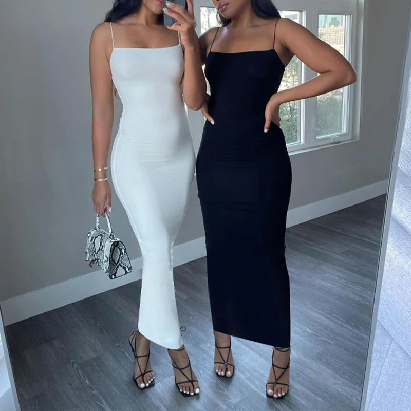 Robe Sexy Noire d’Été – Dos Nu & Bretelles Spaghetti | Moulante Élégante pour Soirée & Clubwear Femme 
🚚Livraison gratuite rapide et sécurisé FR FelizShop