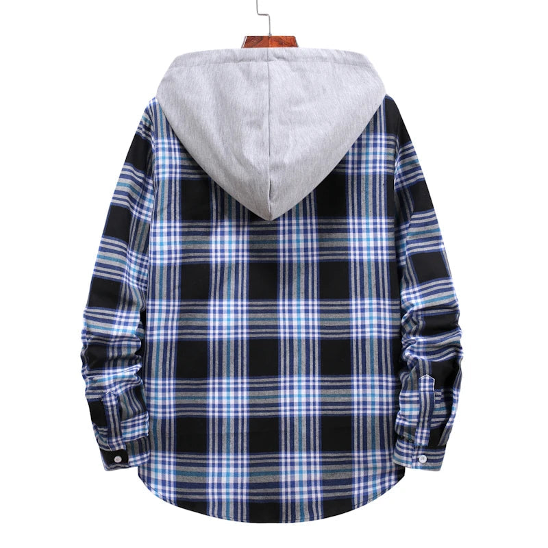 Chemise à Carreaux à Capuche pour Homme – Style Décontracté & Urbain – Manches Longues🚚 Livraison rapide en 8 à 12 jours ouvrés depuis la France FelizShop
