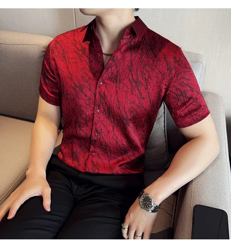 Chemise Slim Fit Homme Été – Jacquard Texturé & Design Élégant | Jusqu’au 4XL 🚚Livraison rapide gratuite et sécurisée FelizShop
