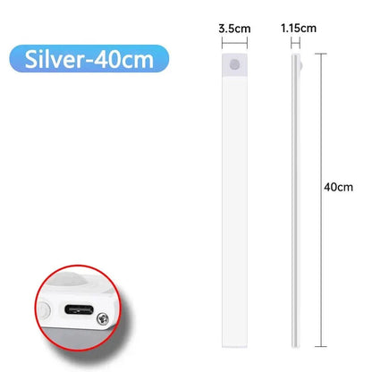 LED Cabinet Light USB Type-C Rechargeable Motion Sensor Led Lamp for Kitchen Wardrobe Cabinet Lighting 20cm/30cm/40cm/50cm/60cm 🚚 Livraison rapide en 8 à 12 jours ouvrés depuis la France FelizShop