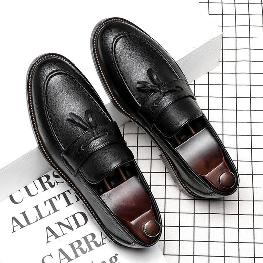 Chaussures pour homme en cuir véritable — Oxford de haute qualité — Sneakers outdoor style italien — Noires — Design élégant pour bureau, jogging ou tenue habillée🚚 Livraison rapide FelizShop