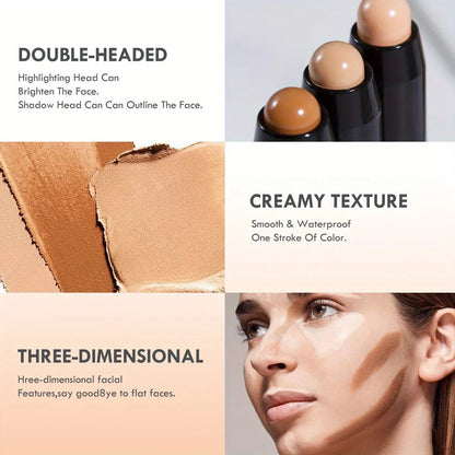 Stylo enlumineur double embout – Maquillage visage liquide waterproof – Contouring, fond de teint, correcteur – Crayon cosmétique 🚚 Livraison rapide en 8 à 12 jours ouvrés depuis la France FelizShop