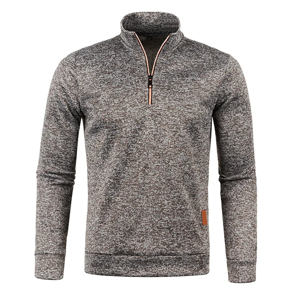 Sweatshirt Homme Demi-Zippé – Pull Épais à Col Montant, Style Décontracté pour le Printemps/Automne, Couleur Unie 🚚 Livraison rapide en 8 à 12 jours ouvrés depuis la France FelizShop