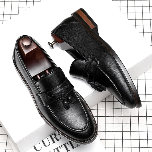 Chaussures pour homme en cuir véritable — Oxford de haute qualité — Sneakers outdoor style italien — Noires — Design élégant pour bureau, jogging ou tenue habillée🚚 Livraison rapide FelizShop