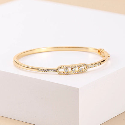 Beaut&Berry – Bracelet luxueux plaqué or 18K pour femmes et hommes, style jonc en cuivre orné de zircon, disponible en 2 couleurs. Cadeau élégant pour épouse ou amis.🚚 Livraison rapide en 8 à 12 jours ouvrés depui FelizShop