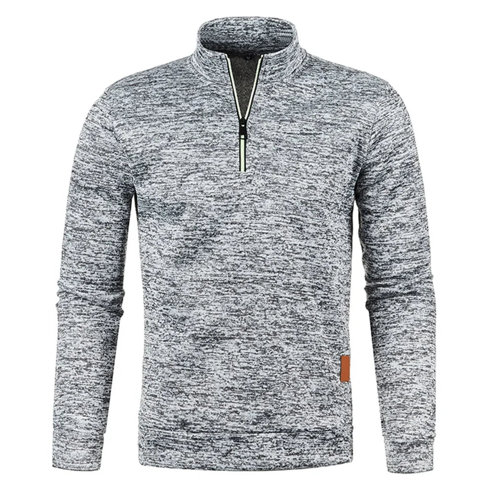 Sweatshirt Homme Demi-Zippé – Pull Épais à Col Montant, Style Décontracté pour le Printemps/Automne, Couleur Unie 🚚 Livraison rapide en 8 à 12 jours ouvrés depuis la France FelizShop