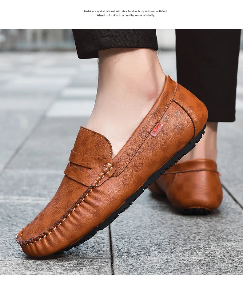 Mocassins Homme Cuir – Chaussures Décontractées à Enfiler | Loafers Style Bateau Haut de Gamme (Taille 38 à 47)🚚 Livraison rapide en 8 à 12 jours ouvrés depuis la France FelizShop