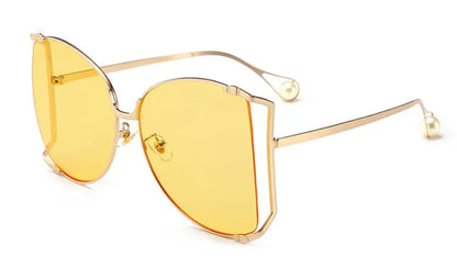 45476 Metal Square Gradient Sunglasses Men Women Pearl Decoration Brand Glasses Designer Fashion Male Female Shades 🚚 Livraison rapide en 8 à 12 jours ouvrés depuis la France FelizShop