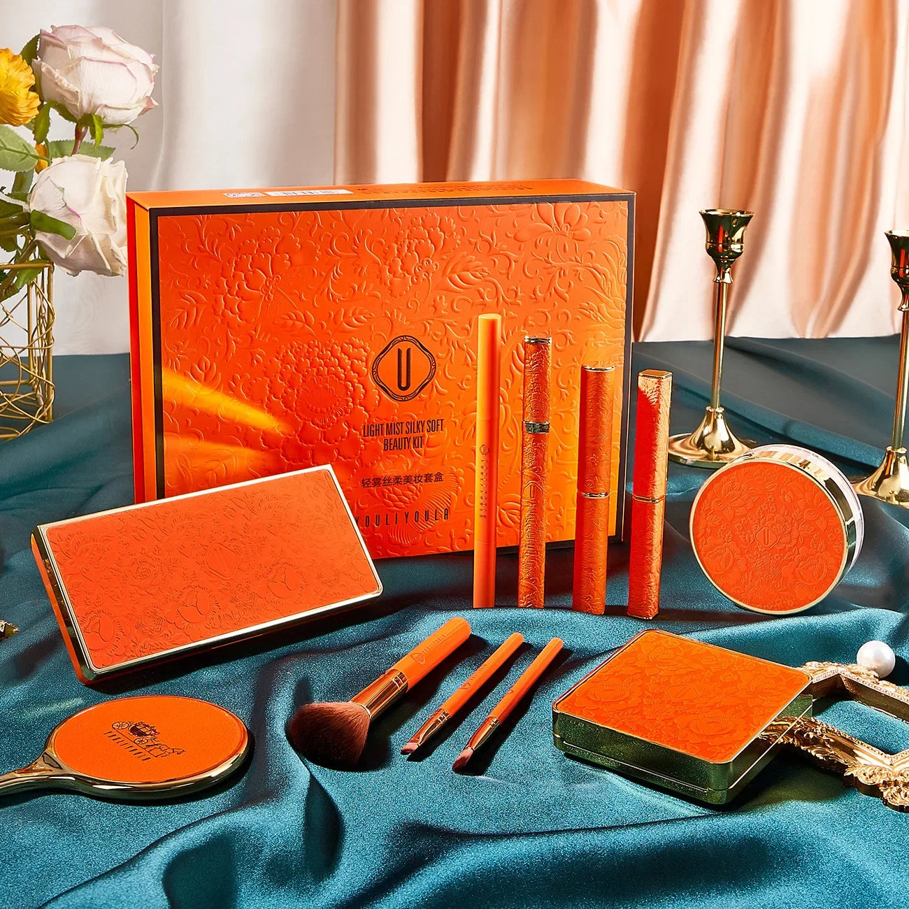 Coffret Maquillage Noël – Set Cadeau Beauté Complet | BB Cream, Rouge à Lèvres, Fards, Eyeliner, Crayon Sourcils🚚 Livraison rapide FelizShop
