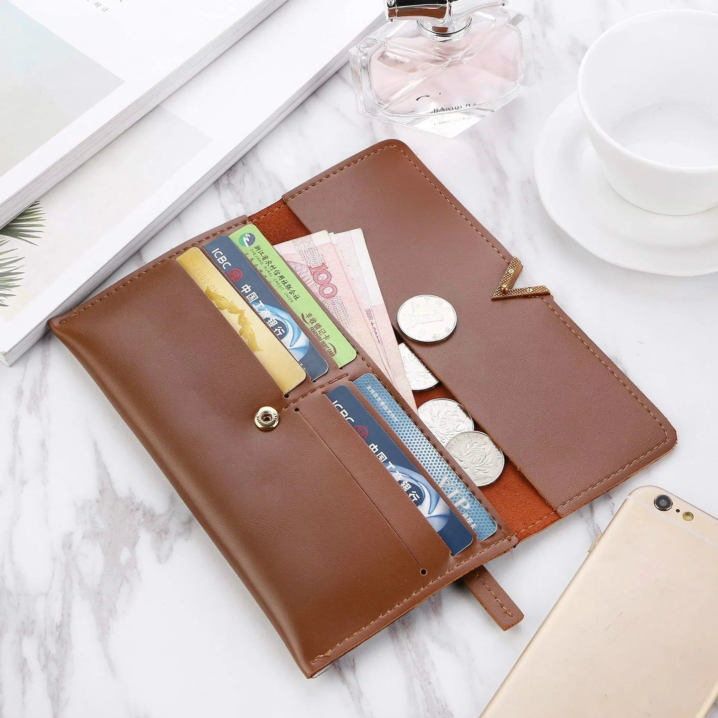 Portefeuille Femme Cuir 2023 – Pochette Enveloppe Chic, Porte-Monnaie & Cartes🚚Livraison rapide gratuite et sécurisée FelizShop