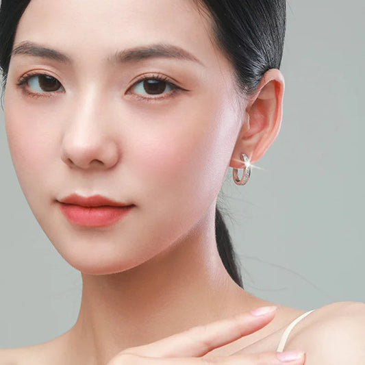 Nouvelles boucles d’oreilles en argent sterling 925 – Anneaux ronds ornés de zircon brillant, bijoux élégants et tendance pour femme, parfaits en cadeau d’anniversaire.🚚 Livraison rapide en 8 à 12 jours ouvrés d FelizShop