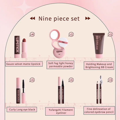 Coffret Maquillage HiVi Édition Limitée – Cadeau de Saint-Valentin pour Femme | Rouge à Lèvres, Poudre, Fixateur & Plus🚚 Livraison rapide FelizShop