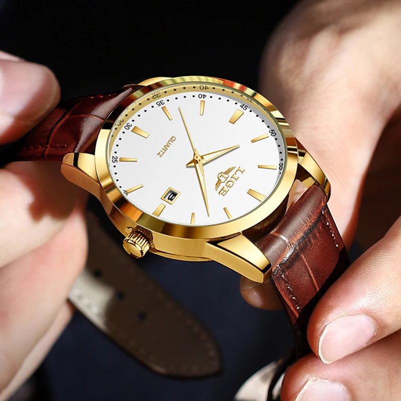 Montre Homme LIGE – Bracelet Cuir Marron – Chronographe Sport & Élégance🚚 Livraison rapide en 8 à 12 jours ouvrés depuis la France FelizShop