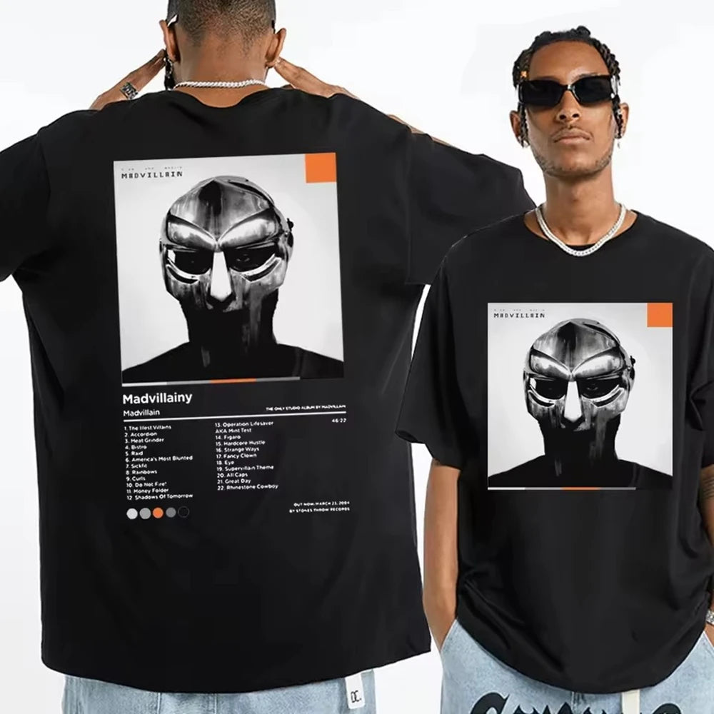 T-shirt Graphique MF DOOM x Madlib – Impression Double Face – Unisexe, Style Streetwear🚚 Livraison rapide en 8 à 12 jours ouvrés depuis la France FelizShop