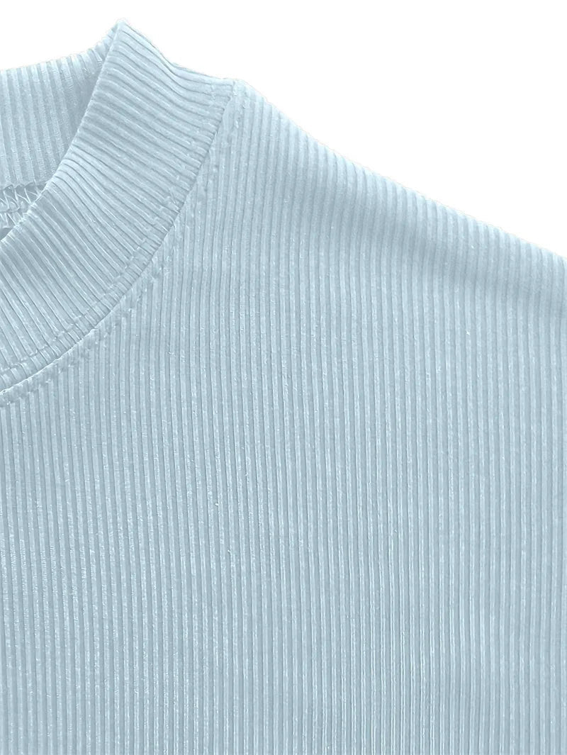 T-shirt homme printemps-été — Petit col montant, rayé — Manches courtes — Haut fitness décontracté — T-shirt sport pour homme — Sportswear🚚 Livraison rapide en 8 à 12 jours ouvrés depuis la France FelizShop