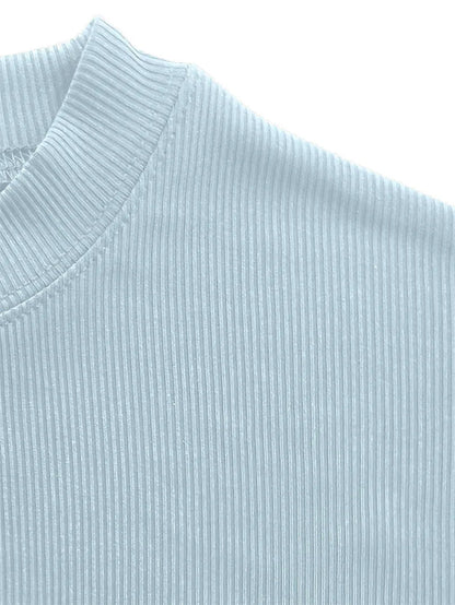 T-shirt homme printemps-été — Petit col montant, rayé — Manches courtes — Haut fitness décontracté — T-shirt sport pour homme — Sportswear🚚 Livraison rapide en 8 à 12 jours ouvrés depuis la France FelizShop