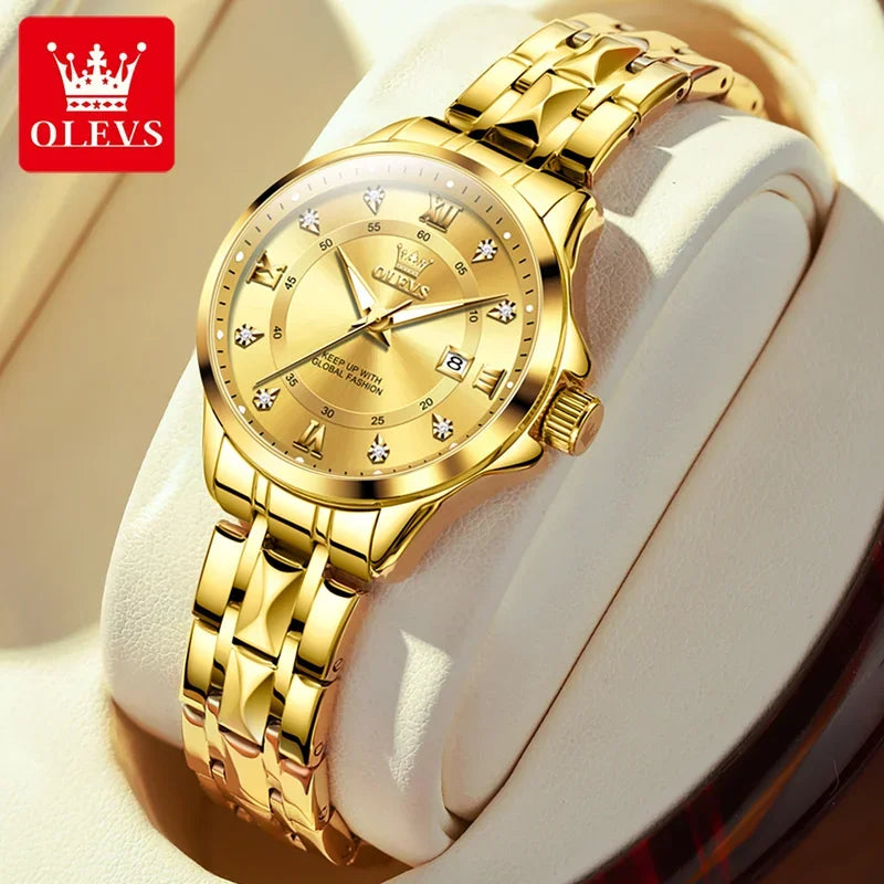 Montres Couple OLEVS 2906 – Montre Homme & Femme Quartz Luxe Étanche Acier FelizShop