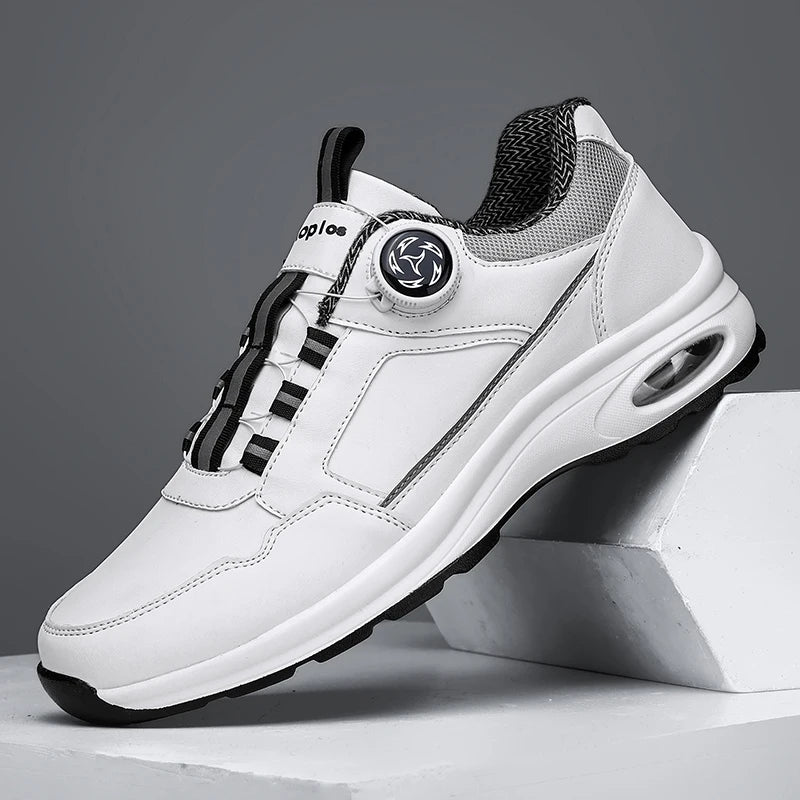 Chaussures de Sport Homme 2025 – Cuir Imperméable, Design Élastique avec Fermeture Tournante, Semelle à Coussin d’Air, Absorption des Chocs, Look Urbain Classique🚚 Livraison rapide en 8 à 12 jours ouvrés depuis la FelizShop