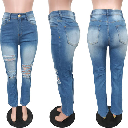 Hole Jeans Women Straight Pants Strecth High Strecth 2025 Streetwear Denims Washed Distressed Pockets Vintage Ripped Trousers
🚚Livraison gratuite rapide et sécurisé FR FelizShop