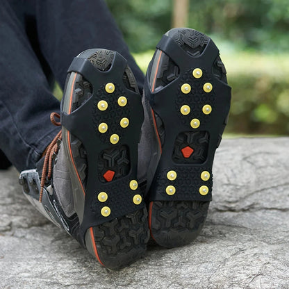 Crampons Antidérapants 10 Pointes – Griffe de Neige Universelle pour Chaussures, Randonnée, Alpinisme et Marche en Extérieur, Unisexe FelizShop