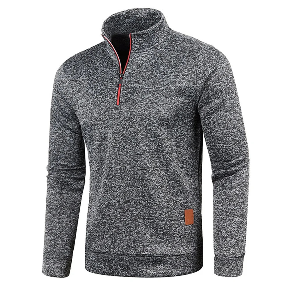 Sweatshirt Homme Demi-Zippé – Pull Épais à Col Montant, Style Décontracté pour le Printemps/Automne, Couleur Unie 🚚 Livraison rapide en 8 à 12 jours ouvrés depuis la France FelizShop
