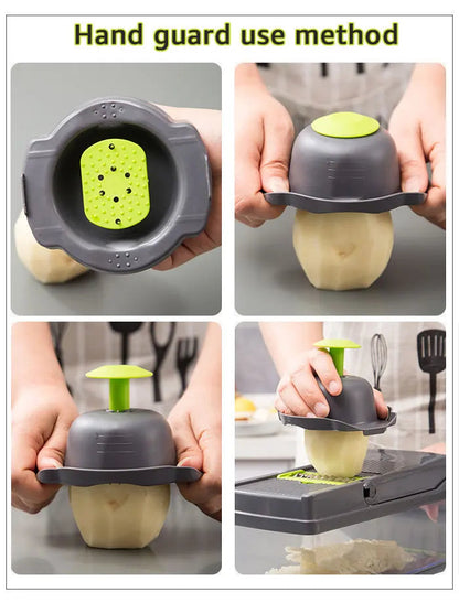 Coupe-Légumes Multifonction – Mandoline Manuelle 7-en-1 | Râpe, Éminceur & Trancheuse pour Fruits et Légumes🚚 Livraison rapide en 8 à 12 jours ouvrés depuis la France FelizShop
