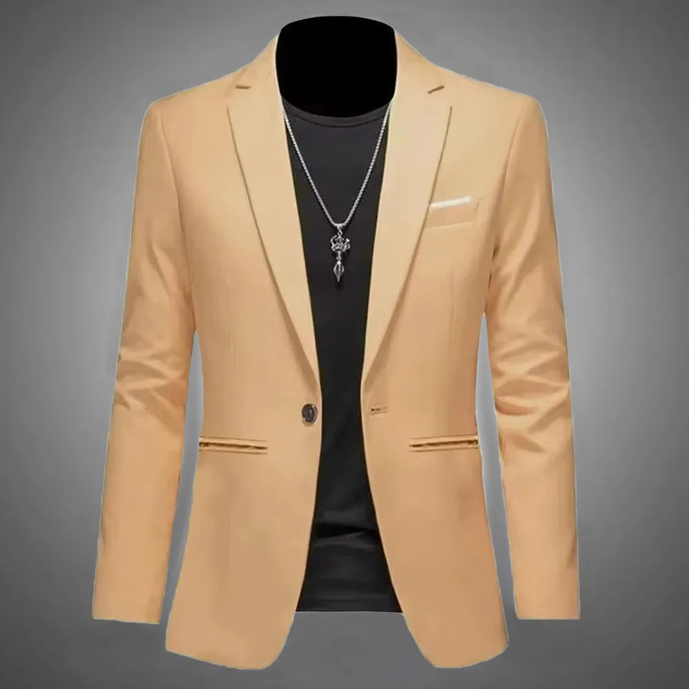 Veste de Costume Homme Tendance – Coupe Slim & Décontractée | Non Froissable, Bouton Unique🚚 Livraison rapide en 8 à 12 jours ouvrés depuis la France FelizShop