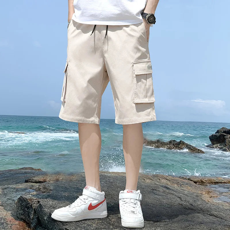 Cargo shorts men's summer loose-fitting five-point pants multi-pocket functional sports pants 🚚 Livraison rapide en 8 à 12 jours ouvrés depuis la France FelizShop