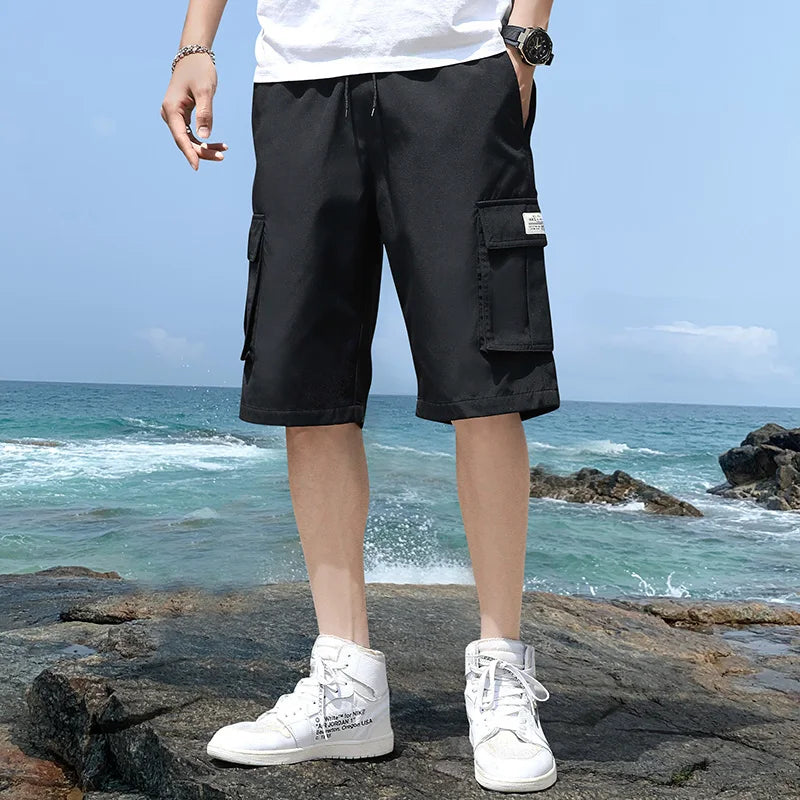 Cargo shorts men's summer loose-fitting five-point pants multi-pocket functional sports pants 🚚 Livraison rapide en 8 à 12 jours ouvrés depuis la France FelizShop