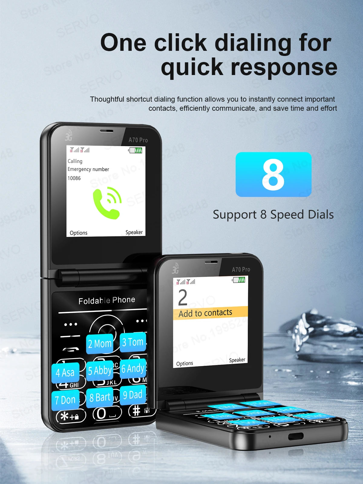SERVO A70 PRO – Téléphone à Clapet 3G Double SIM avec Radio, Flash & Plus !
🚚Livraison gratuite rapide et sécurisé FR - FelizShop