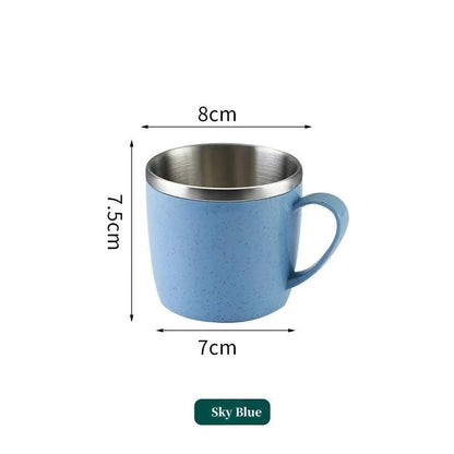 Tasse Inox Double Paroi – Anse Plastique Anti-Chaleur FelizShop