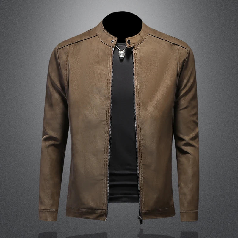 2025 new high-quality slim men's leather jacket,🚚Livraison rapide gratuite et sécurisée FelizShop