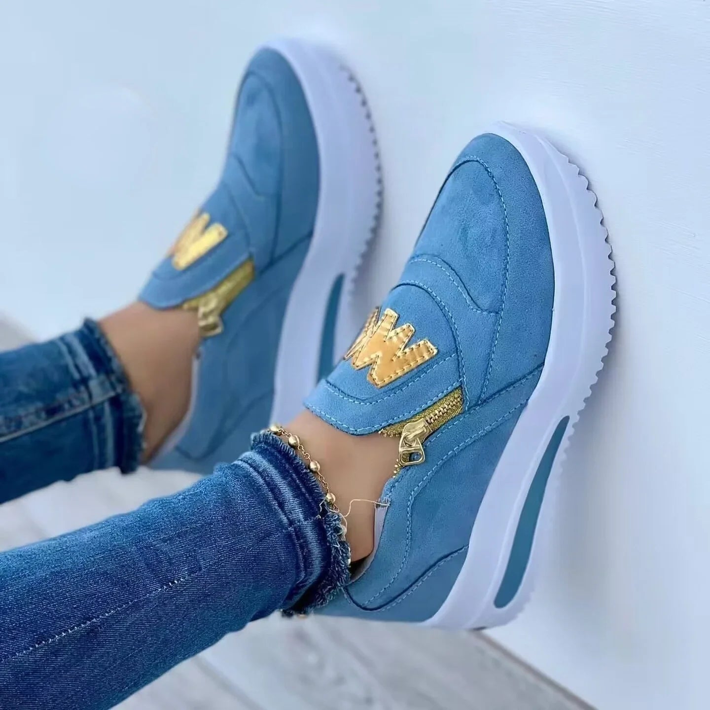 Chaussures à Semelle Épaisse pour Femme – Mocassins Mode Décontractés à Enfiler, Sneakers Tendance pour Ville, Loafers Sport Style Tennis🚚 Livraison rapide en 8 à 12 jours ouvrés depuis la France FelizShop