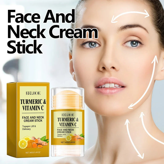 Stick Crème Visage & Cou au Curcuma – Raffermissant, Éclaircissant & Hydratant | Anti-Rides & Anti-Lignes du Cou🚚 Livraison rapide FelizShop