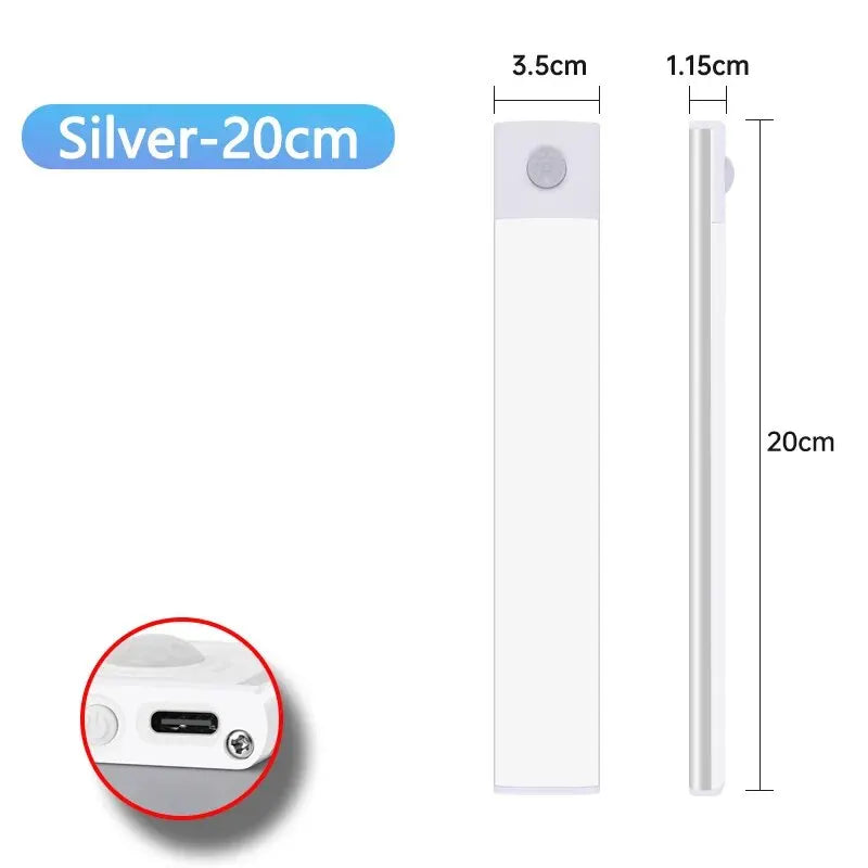 LED Cabinet Light USB Type-C Rechargeable Motion Sensor Led Lamp for Kitchen Wardrobe Cabinet Lighting 20cm/30cm/40cm/50cm/60cm 🚚 Livraison rapide en 8 à 12 jours ouvrés depuis la France FelizShop