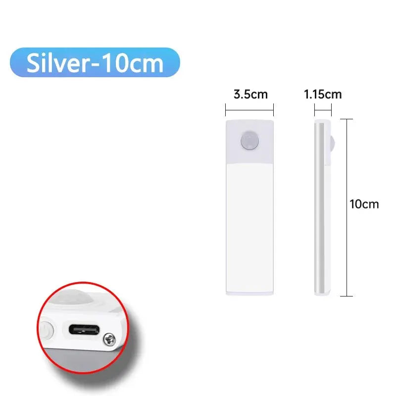 LED Cabinet Light USB Type-C Rechargeable Motion Sensor Led Lamp for Kitchen Wardrobe Cabinet Lighting 20cm/30cm/40cm/50cm/60cm 🚚 Livraison rapide en 8 à 12 jours ouvrés depuis la France FelizShop